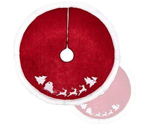 COM-FOUR® Premium Manta de árbol de Navidad Manta Redonda para el árbol con un Motivo navideño