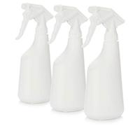 com-four® Pulverizador de flores 3x - botella de spray - botella de spray de agua con 28/400 hilos para aceite mineral, aceite de calefacción, benzoilo, ácidos diluidos y álcalis (Estándar - blanco)
