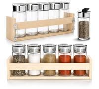 COM-FOUR® set de 12 dosificadores de especias, frascos con tapa en estante