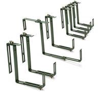 com-four® Set de 8 Soportes Jardinera para Balcón y Barandilla | Fijación Metálica Ajustable Doble - Sin Taladro - para Maceteros