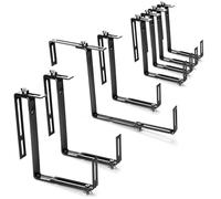 com-four® Set de 8 Soportes Jardinera para Balcón y Barandilla | Fijación Metálica Ajustable Doble - Sin Taladro - para Maceteros