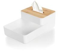 com-four® set organizador de cosméticos de 2 piezas - caja de pañuelos cosméticos - caja de plástico para guardar almohadillas de algodón y maquillaje (02 piezas - organizador cosmético)