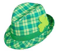 com-four® Sombrero Fedora Día de San Patricio - Sombrero Verde con trébol irlandés - Accesorio de Disfraz irlandés para el Día de San Patricio (01 Pieza - Juego 17)