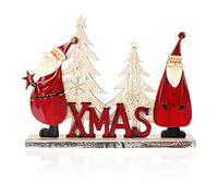 com-four® Soporte Decorativo para Navidad - Papá Noel de Madera lacada - Decoración navideña de Primera Calidad para Poner en la Mesa (01 Pieza - Papá Noel 26cm)