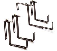 com-four® Soporte para jardineras 4X para parapetos y barandillas de Balcones - fijación Flexible de Metal para jardineras - Ajustable en 2 direcciones - sin taladrar (4 Piezas - marrón Oscuro)