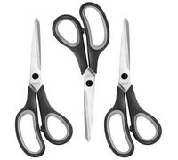 COM-FOUR® Tijeras 3x - tijeras de cocina grandes con agarre cómodo - tijeras para manualidades de acero inoxidable - tijeras domésticas para papel, cartón y tela - tijeras multiusos (3x - M)