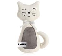 COM-FOUR® Tope de puerta - Soporte de puerta pesado - Lindo diseño de gato - Accesorio funcional para el hogar - Tope para ventanas y puertas (gato lucía)