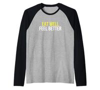 Coma Bien Siéntase Mejor Dieta Baja en FODMAP Salud intestinal Digestión Camiseta Manga Raglan