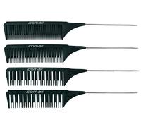 Comair Carbono Profi Line Realce Set de Peines 4er 22 CM Con Abteilspitze