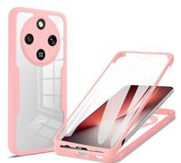 COMAKU Funda Compatible con Honor Magic 8 Lite/Honor X9d 5G, 360 Grados y Protector Antigolpes [Ultra Hybrid] Transparent PC Dura Resistente + Silicona Bumper, Doble Cara Carcasa - Rosa