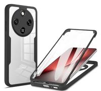 COMAKU Funda Compatible con Honor Magic 8 Lite/Honor X9d 5G, 360 Grados y Protector Antigolpes [Ultra Hybrid] Transparent PC Dura Resistente + Silicona Bumper, Doble Cara Carcasa - Negro