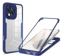 COMAKU Funda Compatible con Honor X5C Plus, 360 Grados y Protector Antigolpes [Ultra Hybrid] Transparent PC Dura Resistente + Silicona Bumper, Doble Cara Carcasa - Azul