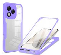 COMAKU Funda Compatible con Honor X5C Plus, 360 Grados y Protector Antigolpes [Ultra Hybrid] Transparent PC Dura Resistente + Silicona Bumper, Doble Cara Carcasa - Púrpura