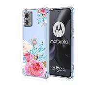 COMAKU Funda Compatible con Motorola Moto Edge 30 Ultra Case, Transparente TPU Chica Diseño Dama Carcasa 3D Motivo Flores Relieve Protector Case Cover - Flor