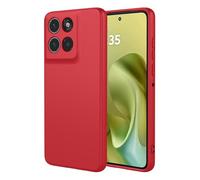 COMAKU Funda Compatible con Motorola Moto G86 5G, Carcasa de Silicona Suave, Tacto Sedoso, Protección de Cámara, con Forro de Terciopelo a Prueba de Golpes Case - Rojo