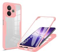 COMAKU Funda Compatible con OPPO A5 Pro 5G, 360 Grados y Protector Antigolpes [Ultra Hybrid] Transparent PC Dura Resistente + Silicona Bumper, Doble Cara Carcasa - Rosa