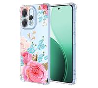 COMAKU Funda Compatible con OPPO Reno 14 5G Case, Transparente TPU Chica Diseño Dama Carcasa 3D Motivo Flores Relieve Protector Case Cover - Flor