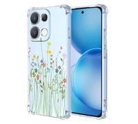COMAKU Funda Compatible con OPPO Reno 16 FS 5G/Reno 16F 5G Case, Transparente TPU Chica Diseño Dama Carcasa 3D Motivo Flores Relieve Protector Case Cover - A97