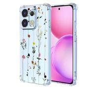 COMAKU Funda Compatible con OPPO Reno 16 Pro 5G Case, Transparente TPU Chica Diseño Dama Carcasa 3D Motivo Flores Relieve Protector Case Cover - A96