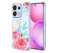 COMAKU Funda Compatible con OPPO Reno 16 Pro 5G Case, Transparente TPU Chica Diseño Dama Carcasa 3D Motivo Flores Relieve Protector Case Cover - Flor