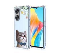 COMAKU Funda Compatible con Realme C67 4G Case, Transparente TPU Chica Diseño Dama Carcasa 3D Motivo Flores Relieve Protector Case Cover - Gatito Fresco