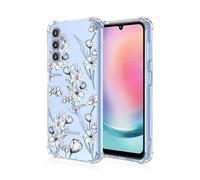 COMAKU Funda Compatible con Samsung Galaxy A55 5G Case, Transparente TPU Chica Diseño Dama Carcasa 3D Motivo Flores Relieve Protector Case Cover - Lirio