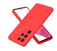 COMAKU Funda Compatible con Samsung Galaxy S24 Ultra, Carcasa de Silicona Suave, Tacto Sedoso, Protección de Cámara, con Forro de Terciopelo a Prueba de Golpes Case - Rojo