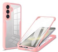 COMAKU Funda Compatible con Samsung Galaxy S26 5G, 360 Grados y Protector Antigolpes [Ultra Hybrid] Transparent PC Dura Resistente + Silicona Bumper, Doble Cara Carcasa - Rosa