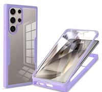 COMAKU Funda Compatible con Samsung Galaxy S26 Ultra, 360 Grados y Protector Antigolpes [Ultra Hybrid] Transparent PC Dura Resistente + Silicona Bumper, Doble Cara Carcasa - Púrpura