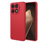 COMAKU Funda Compatible con Xiaomi 15T Pro, Carcasa de Silicona Suave, Tacto Sedoso, Protección de Cámara, con Forro de Terciopelo a Prueba de Golpes Case - Rojo