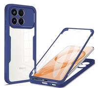 COMAKU Funda Compatible con Xiaomi Poco F8 Pro, 360 Grados y Protector Antigolpes [Ultra Hybrid] Transparent PC Dura Resistente + Silicona Bumper, Doble Cara Carcasa - Azul