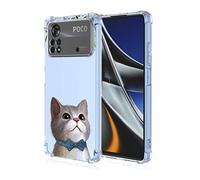 COMAKU Funda Compatible con Xiaomi Poco X4 Pro 5G 6.67" Case, Transparente TPU Chica Diseño Dama Carcasa 3D Motivo Flores Relieve Protector Case Cover - Gatito Fresco