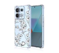 COMAKU Funda Compatible con Xiaomi Redmi 15C 4G Case, Transparente TPU Chica Diseño Dama Carcasa 3D Motivo Flores Relieve Protector Case Cover - Lirio