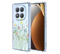COMAKU Funda Compatible con Xiaomi Redmi Note 15 4G Case, Transparente TPU Chica Diseño Dama Carcasa 3D Motivo Flores Relieve Protector Case Cover - A97