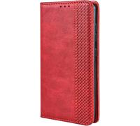 COMAKU Funda Compatible con ZTE Nubia Z80 Ultra, Carcasa Movil Libro Antigolpes con Ranura para Tarjeta - Rojo