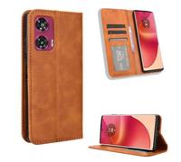 COMAKU Funda con Tapa Motorola Edge 50 Fusion, Carcasa Movil Libro Antigolpes con Ranura para Tarjeta - Marrón