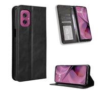 COMAKU Funda con Tapa Motorola Moto G55, Carcasa Movil Libro Antigolpes con Ranura para Tarjeta - Negro