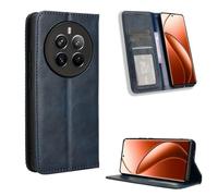 COMAKU Funda con Tapa Realme 12+ 5G, Carcasa Movil Libro Antigolpes con Ranura para Tarjeta - Azul