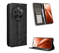 COMAKU Funda con Tapa Realme 12+ 5G, Carcasa Movil Libro Antigolpes con Ranura para Tarjeta - Negro