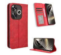 COMAKU Funda con Tapa Xiaomi Poco F6, Carcasa Movil Libro Antigolpes con Ranura para Tarjeta - Rojo