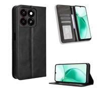 COMAKU Funda con Tapa ZTE Blade A35, Carcasa Movil Libro Antigolpes con Ranura para Tarjeta - Negro