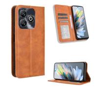 COMAKU Funda con Tapa ZTE Blade A75 4G, Carcasa Movil Libro Antigolpes con Ranura para Tarjeta - Marrón