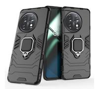 COMAKU Funda de Armor para el OnePlus 11, Carcasa TPU+PC Antigolpes con Anillo Soporte - Negro