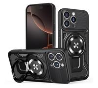 COMAKU Funda de Armor para el Samsung Galaxy A56 5G/A36 5G, Carcasa TPU+PC Antigolpes con Anillo Soporte [Protección Lente Cámara] - Negro