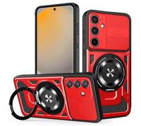 COMAKU Funda de Armor para el Samsung Galaxy S26 Plus 5G (S26+ 5G), Carcasa TPU+PC Antigolpes con Anillo Soporte [Protección Lente Cámara] - Rojo