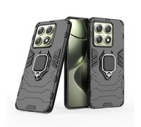 COMAKU Funda de Armor para el Xiaomi 14T Pro 5G, Carcasa TPU+PC Antigolpes con Anillo Soporte - Negro