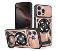 COMAKU Funda de Armor para el Xiaomi 15T Pro, Carcasa TPU+PC Antigolpes con Anillo Soporte [Protección Lente Cámara] - Oro Rosa