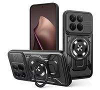 COMAKU Funda de Armor para el Xiaomi Poco F8 Pro, Carcasa TPU+PC Antigolpes con Anillo Soporte [Protección Lente Cámara] - Negro