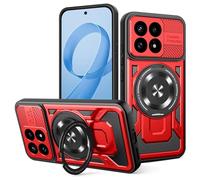 COMAKU Funda de Armor para el Xiaomi Poco F8 Pro, Carcasa TPU+PC Antigolpes con Anillo Soporte [Protección Lente Cámara] - Rojo