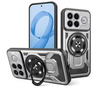 COMAKU Funda de Armor para el Xiaomi Poco F8 Ultra, Carcasa TPU+PC Antigolpes con Anillo Soporte [Protección Lente Cámara] - Gris